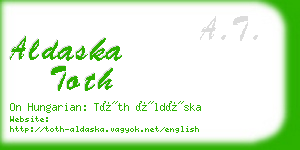 aldaska toth business card